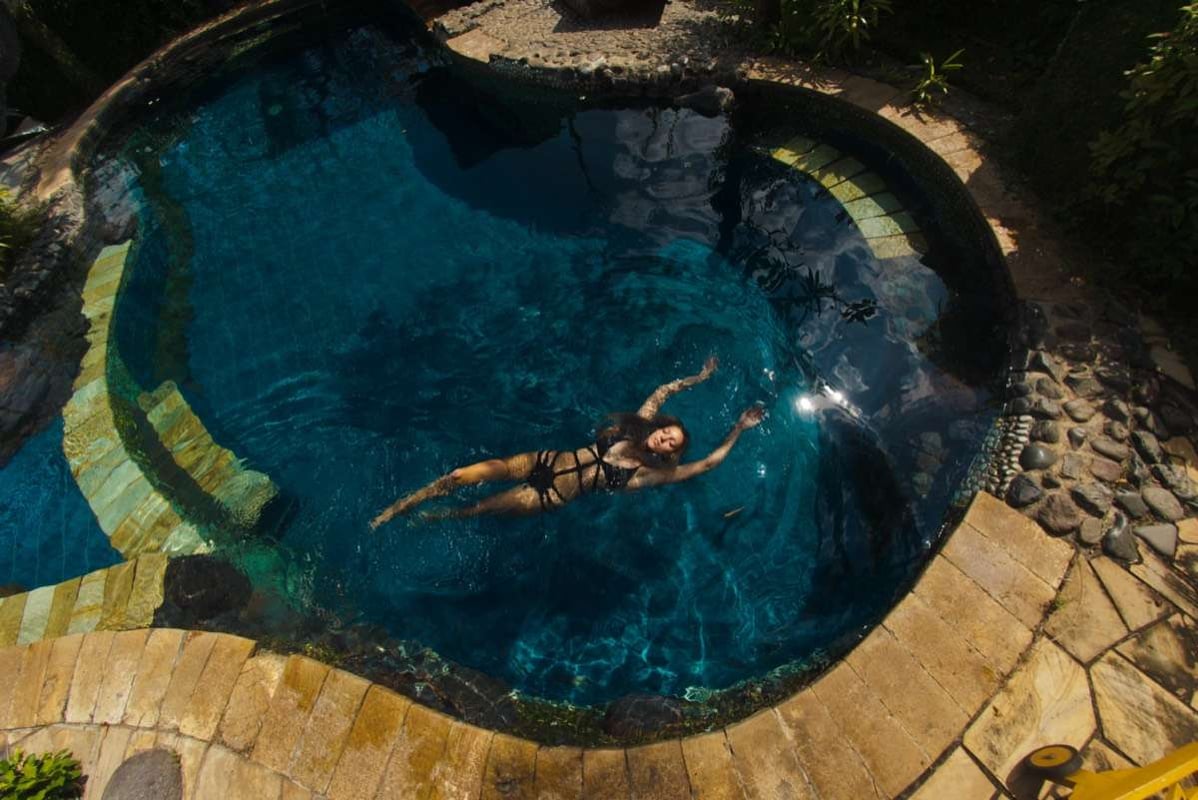 chemical free pool retrofit aerial view uk